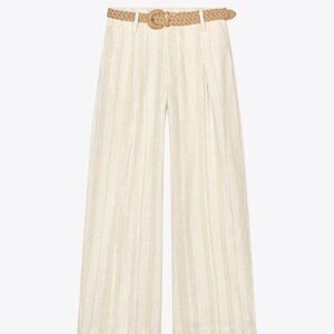 WIDE LEG PANTS WITH STRIPES + BELT